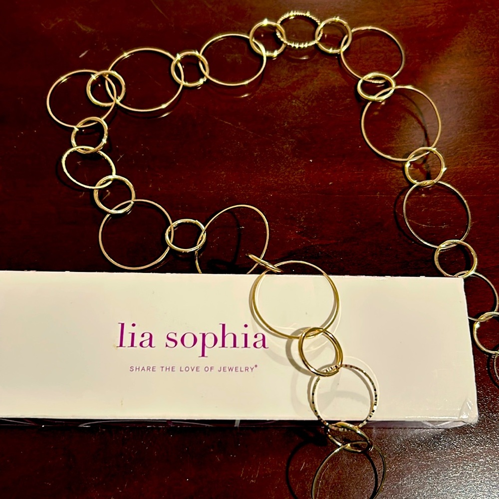 Lia Sophia Gold circle chain necklace